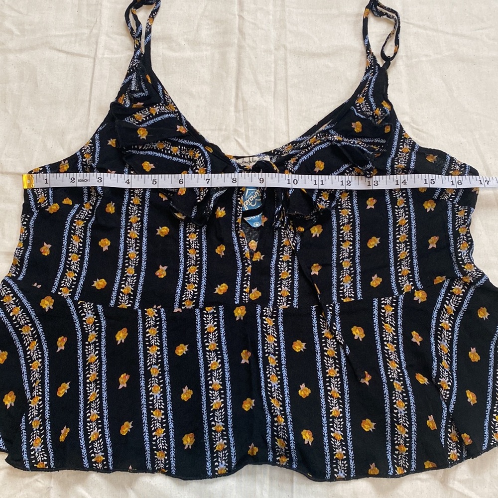 Free People Love to Love Black Floral Cami - Picture 7 of 12